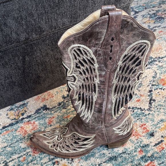 Western Cowboy Boots with Cross Design - Picture 2 of 7